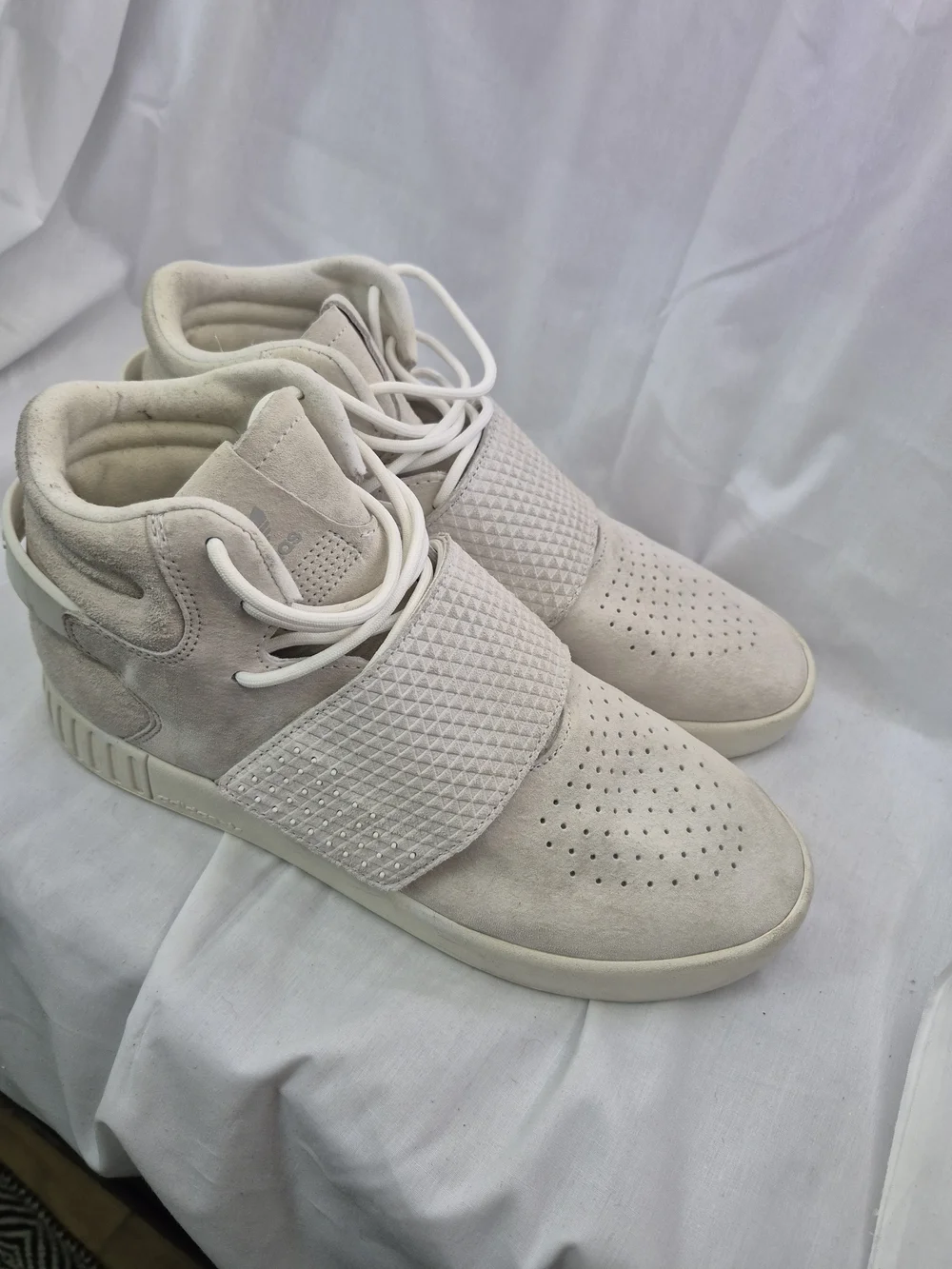 adidas Off-White Suede High-Top Sneakers‎ with Midfoot Strap 8